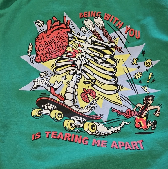 NWOT Mens broken promises x Santa cruz hoodie size XXL color kelly green - Picture 4 of 4